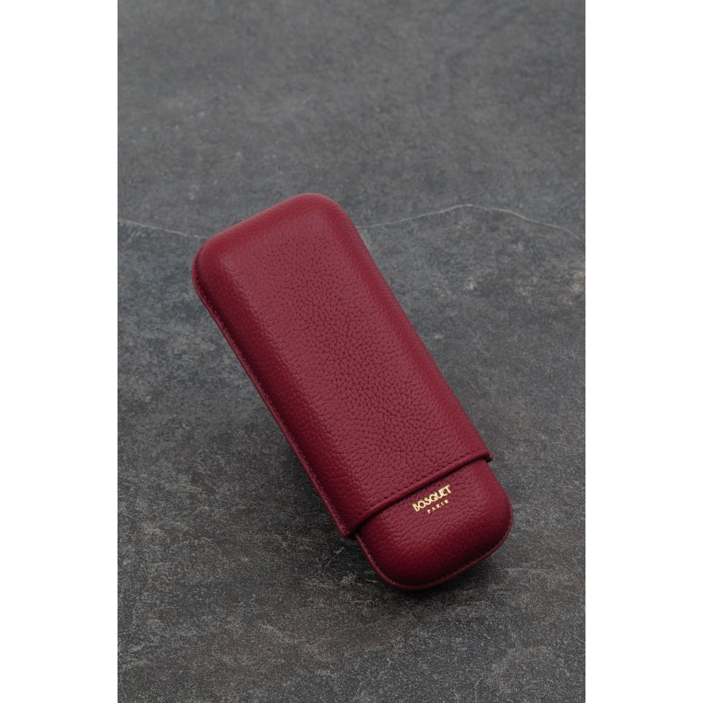 Grained Calf Leather Case For 2 - Pomodoro