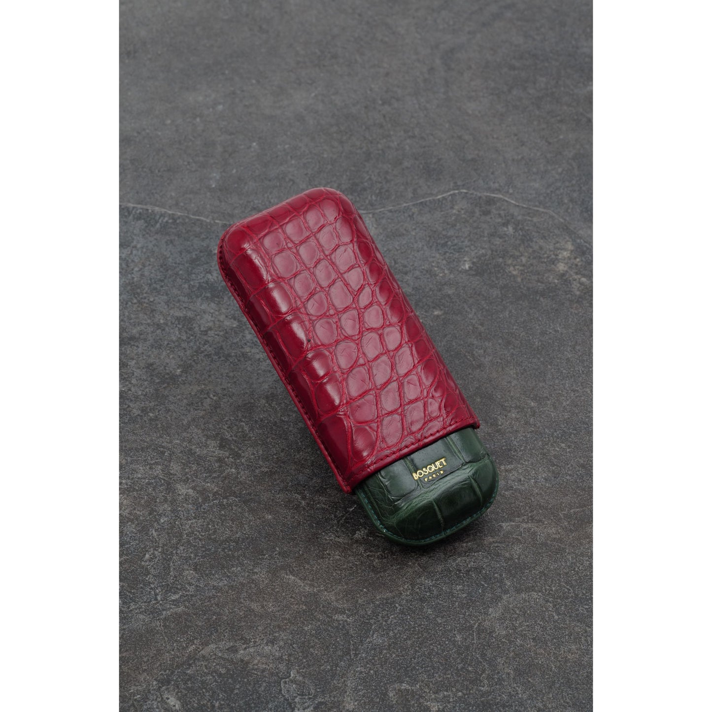 Genuine Crocodile Leather Case for 2 - Two tone Red Green
