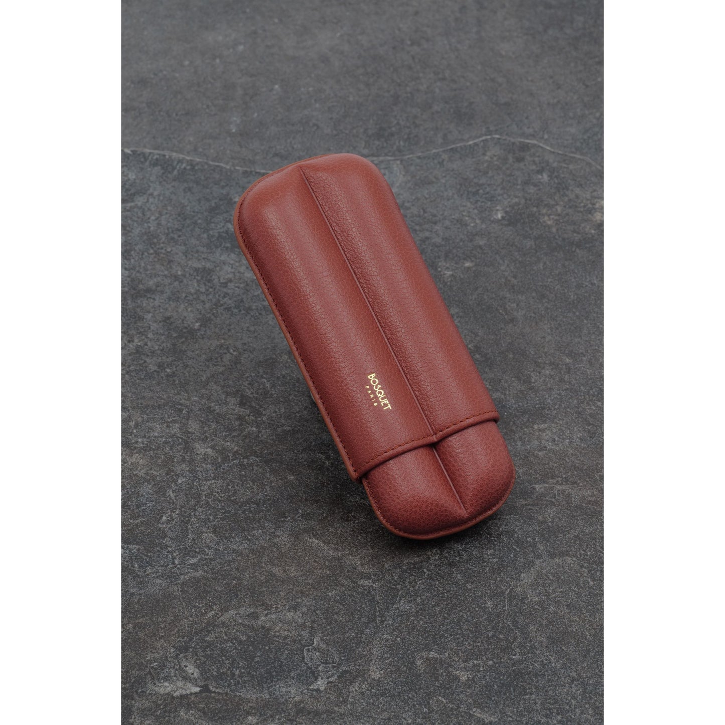 Grained Calf Leather Case For 2 - Brown York