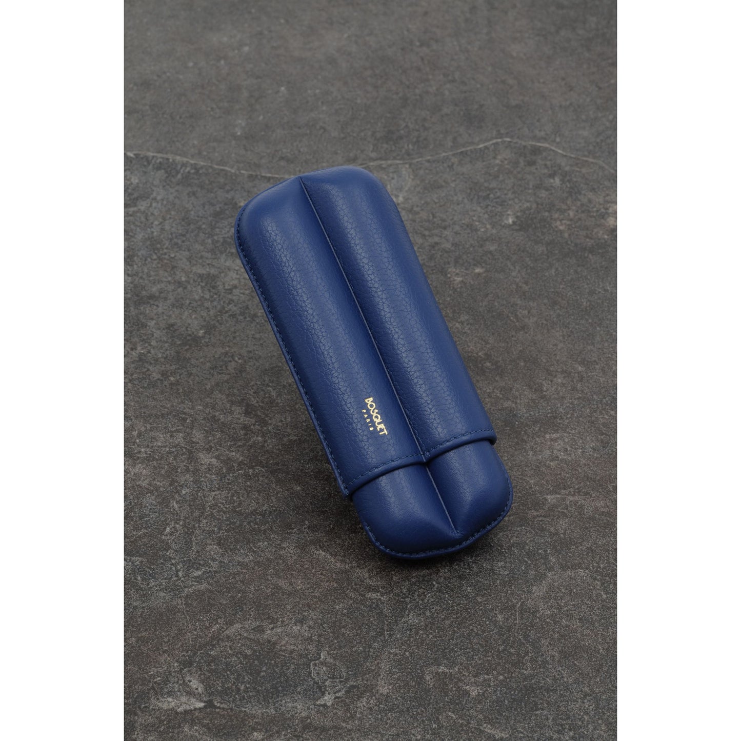 Grained Calf Leather Case For 2 - Blue Lapiz