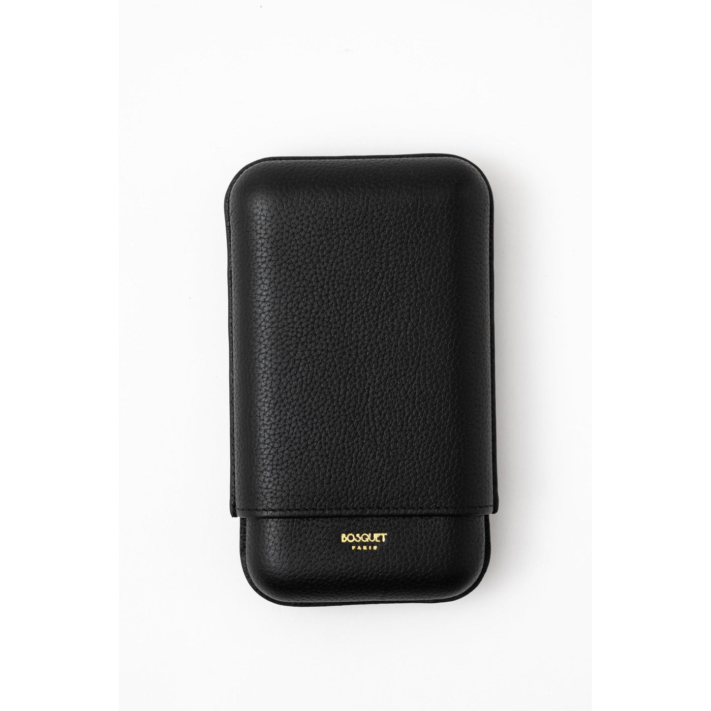 Grained Calf Leather Case For 3 - Black