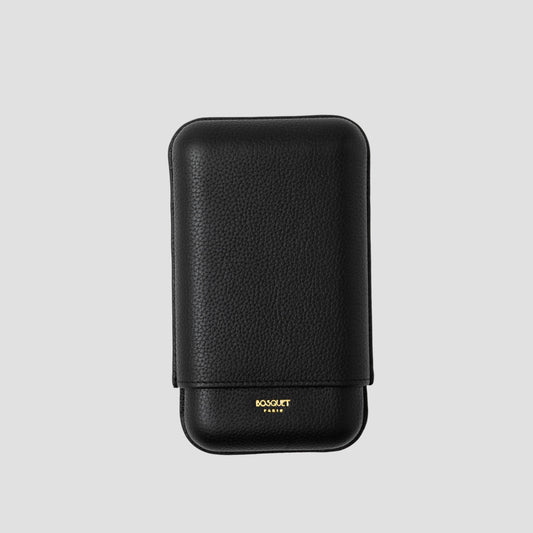 Grained Calf Leather Case For 3 - Black