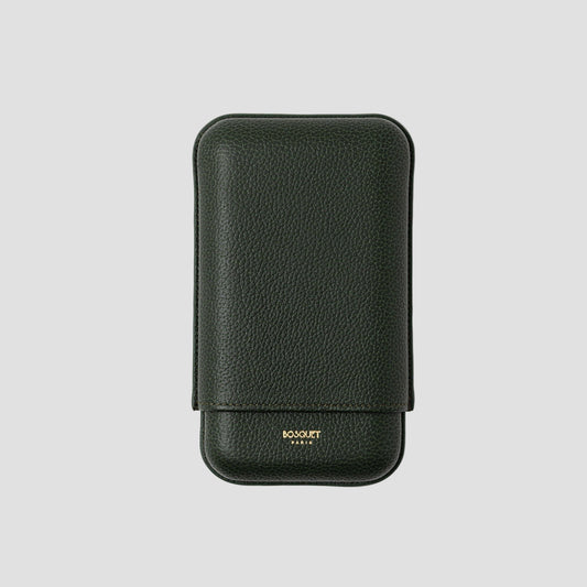 Grained Calf Leather Case For 3 - Forest Green