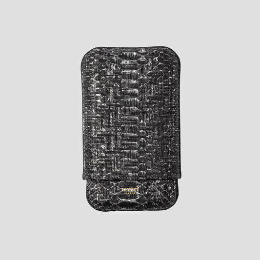 Python Leather Case for 3 - Black
