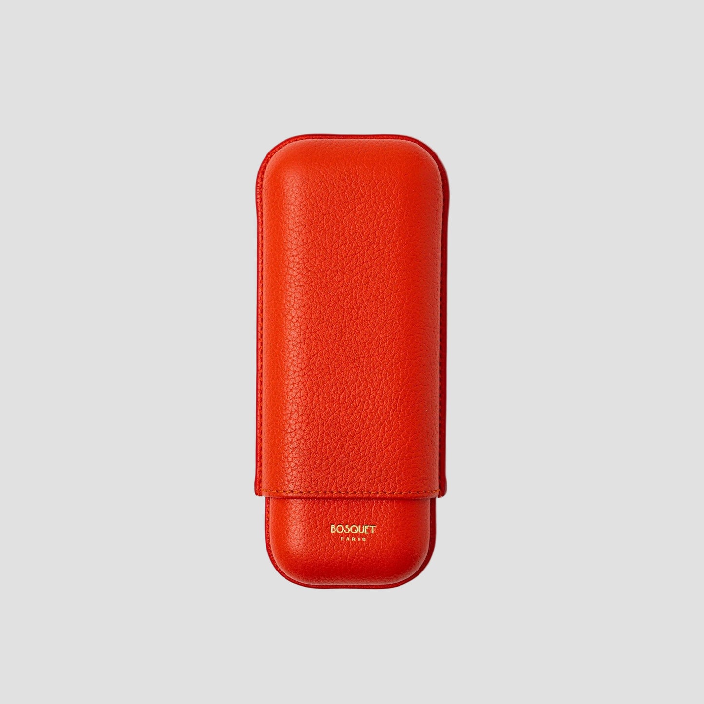 Grained Calf Leather Case For 2 - Light Red