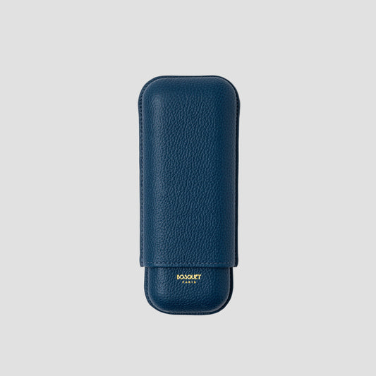 Grained Calf Leather Case For 2 -  Blue Lavande