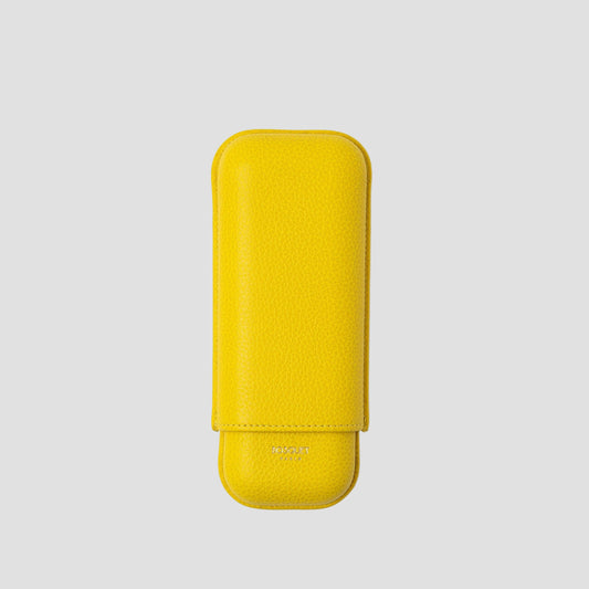 Grained Calf Leather Case For 2 -  Citron