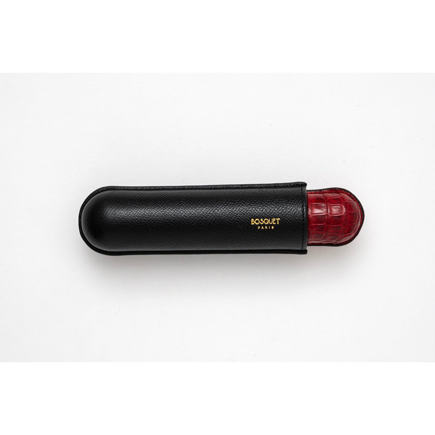 Exotic Leather Case for 1 - half&half - Black & Red