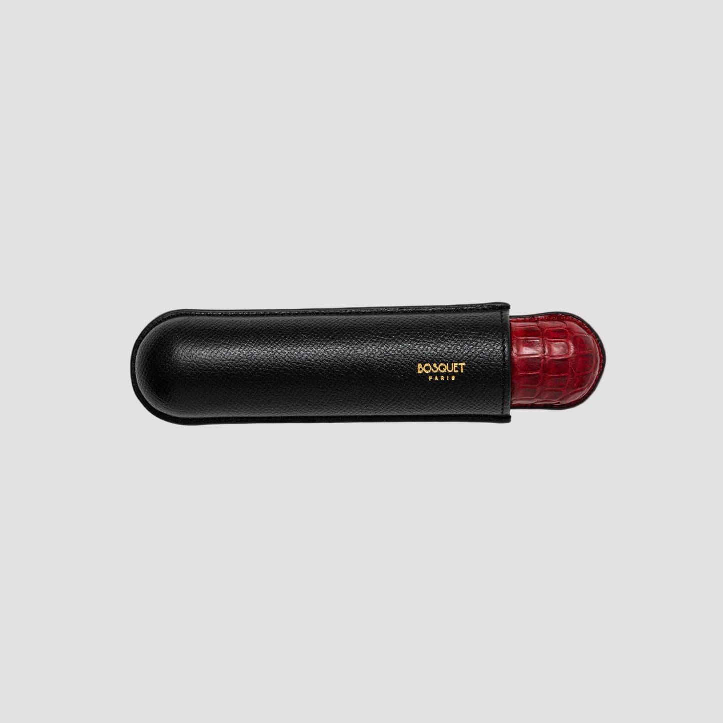 Grained Calf Leather case for 1 - Black Red