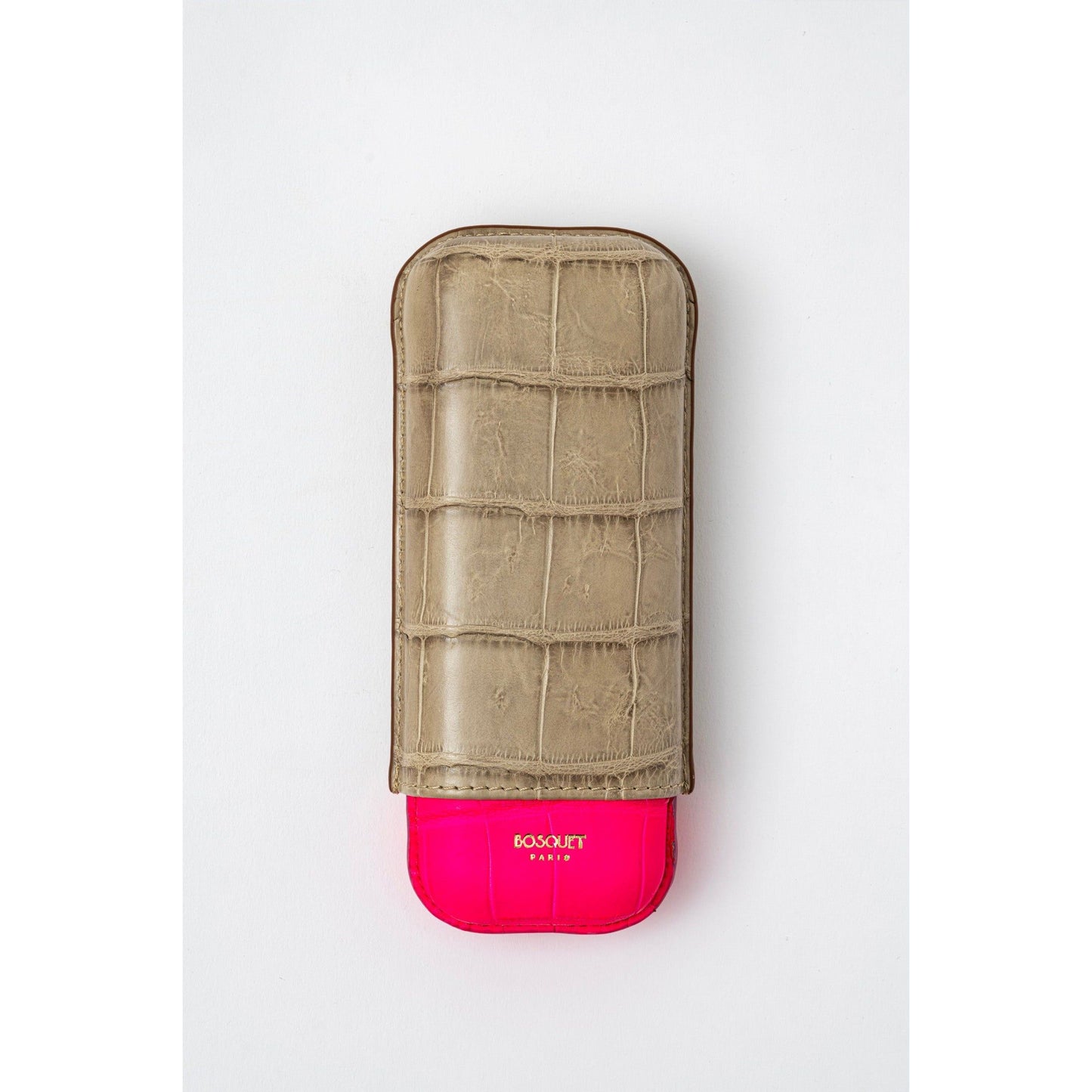 Genuine Crocodile Leather Case for 2 - Grey & Neo Pink