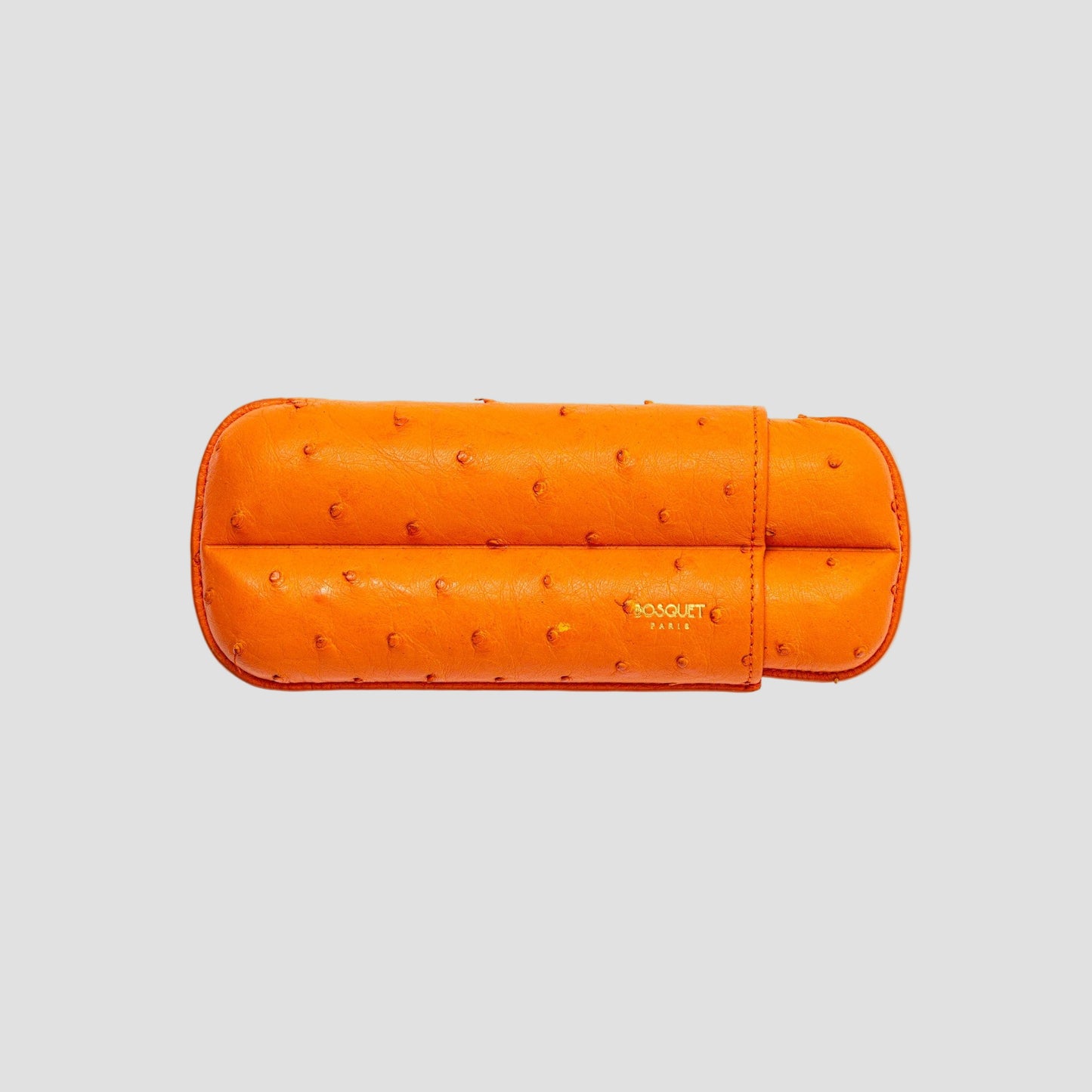 Ostrich Leather Case for 2 cigars - Orange