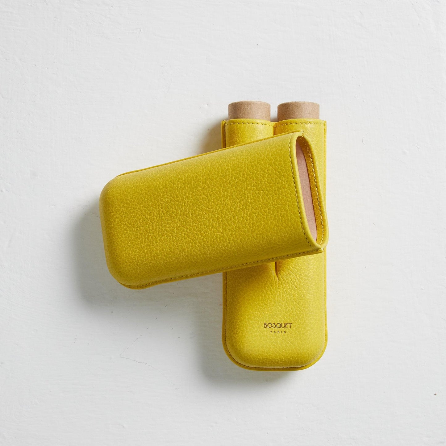 Grained Calf Leather Case For 2 - Citron