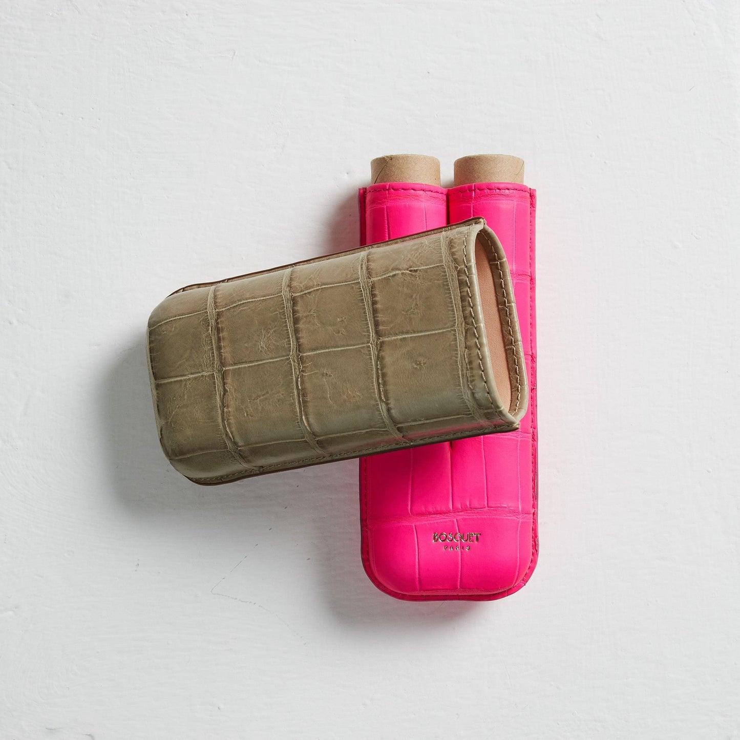Genuine Crocodile Leather Case for 2 - Grey & Neo Pink