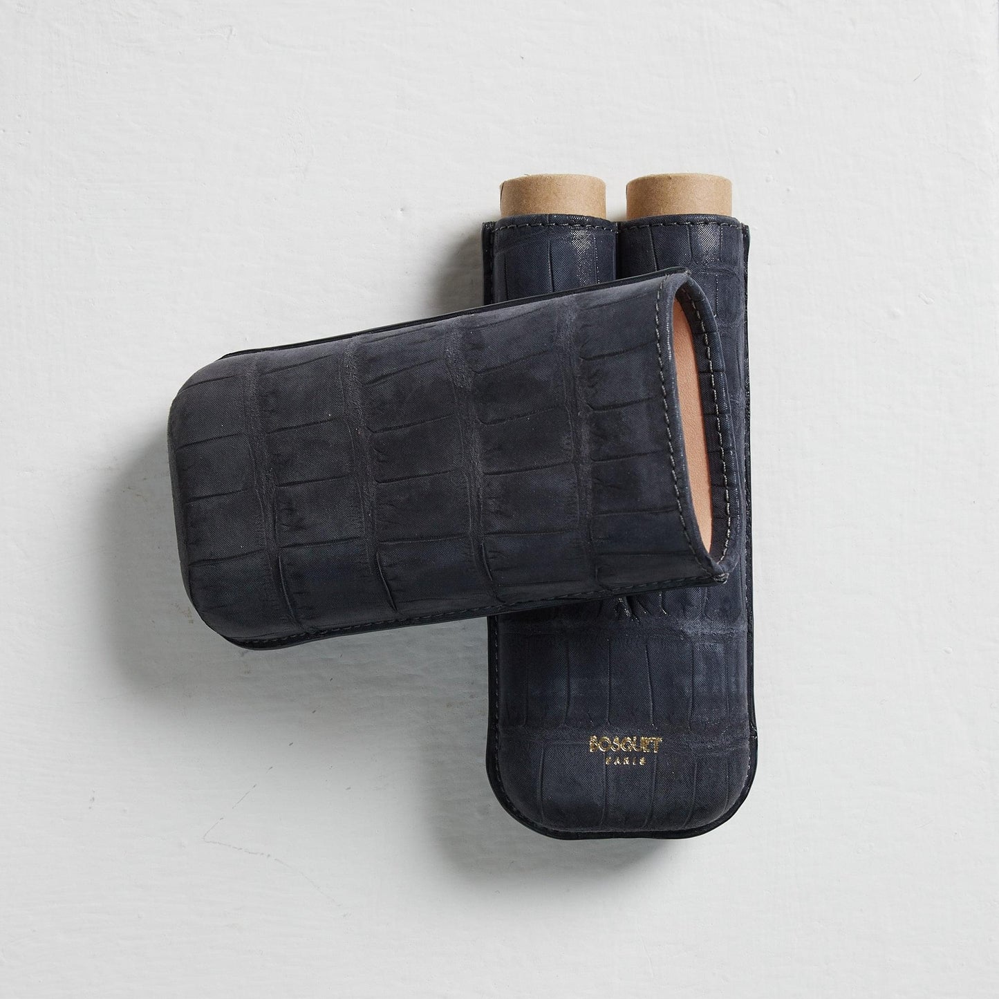 Genuine Crocodile Leather Case for 2 - velvet Dark Grey
