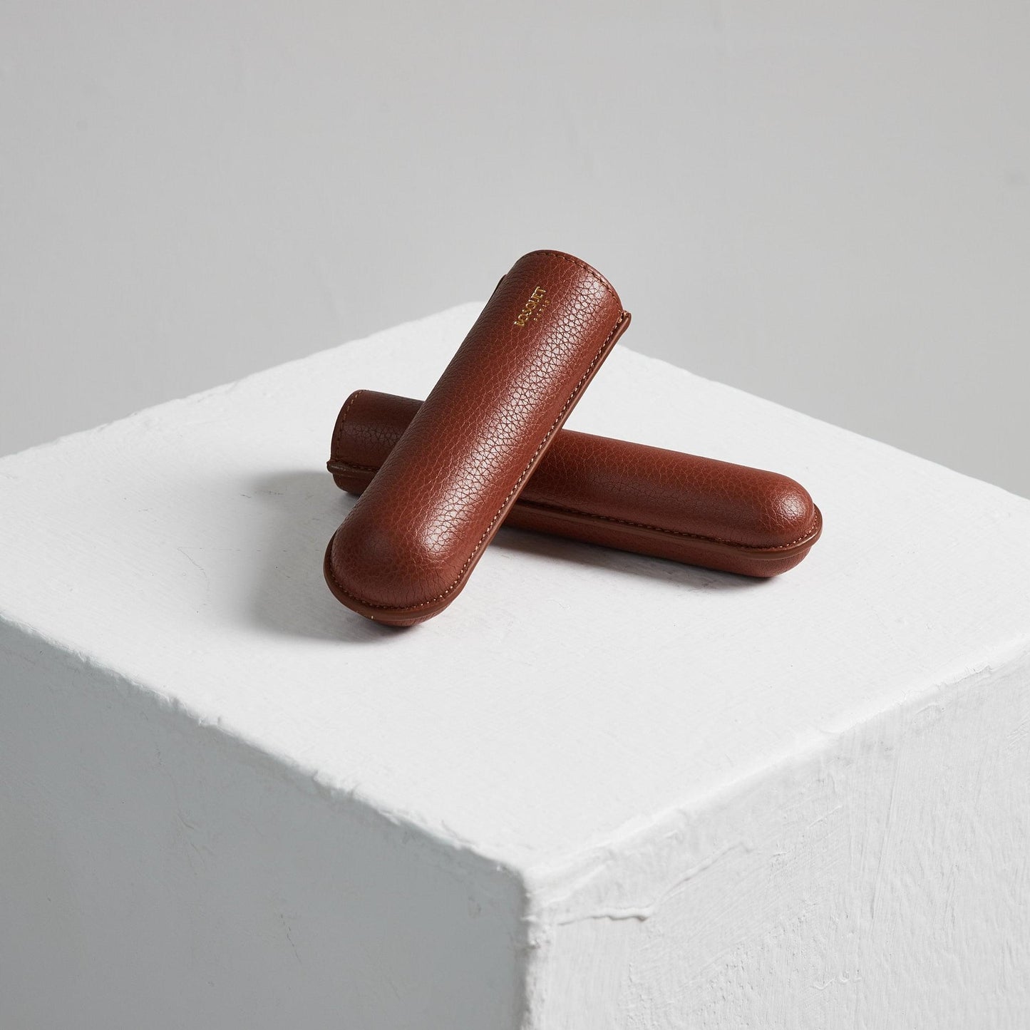 Grained Calf Leather case for 1 - Light Brown