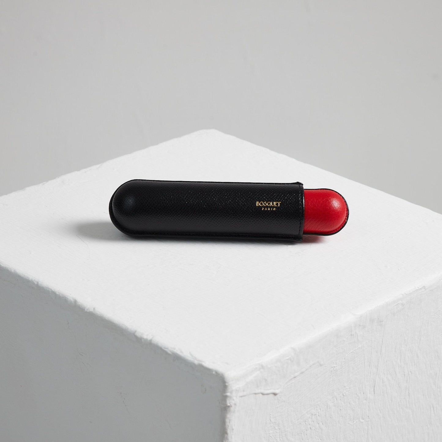Grained Calf Leather case for 1 - Black Red