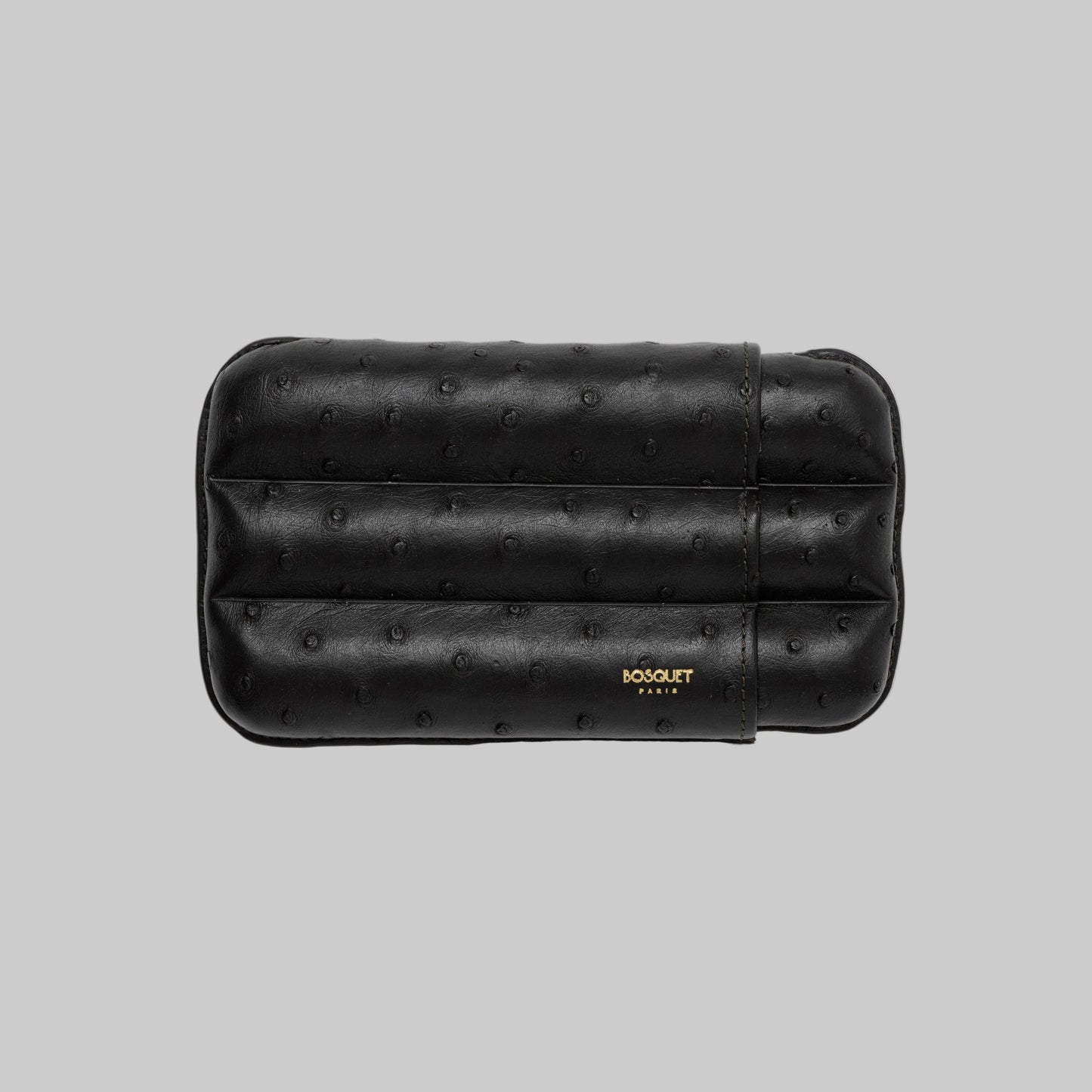 Ostrich Leather Case for 3 - Black