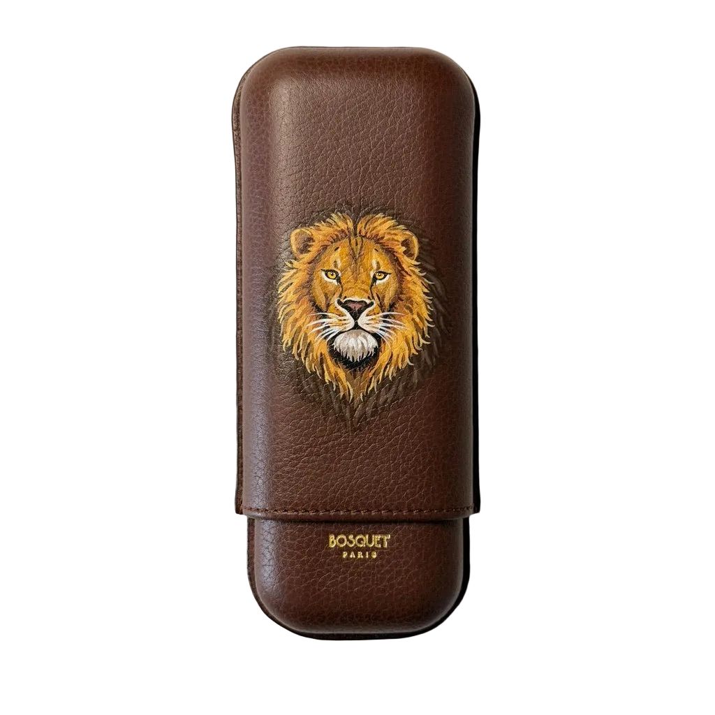 Lion Grained Calf Leather Case For 3 - Beige Lion Grained Calf Leather Case For 3 - Beige