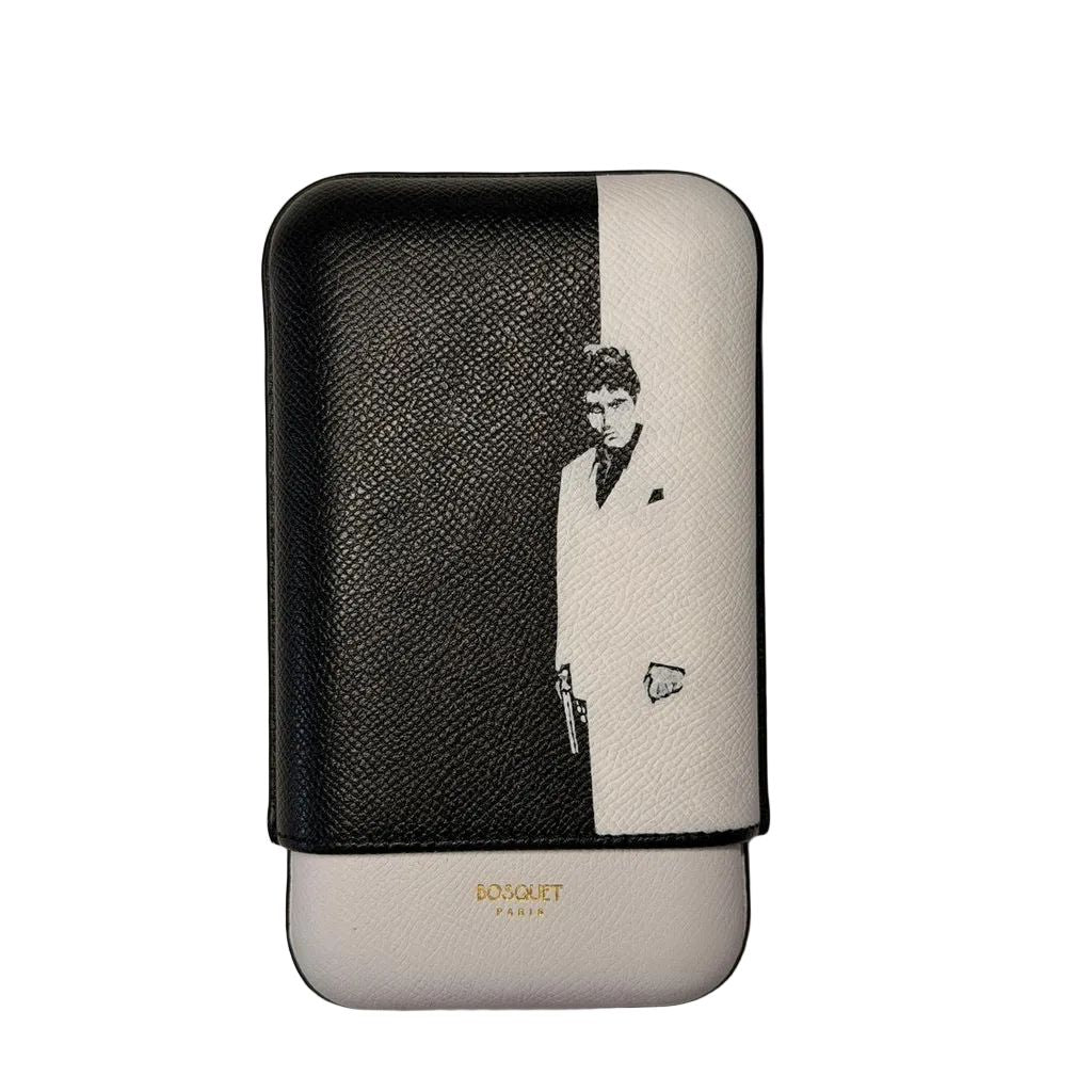 Scarface Grained Calf Leather Case For 3 - White Scarface Grained Calf Leather Case For 3 - White