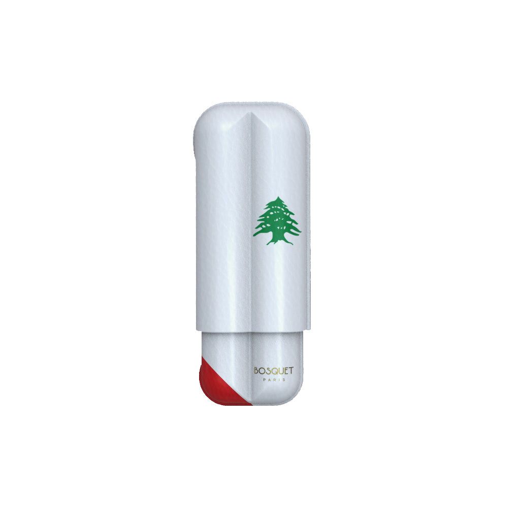 genuine crocodile leather cigar case with lebanese flag, Leather Case for 2 - Lebanon, elegant cigar case for 2 cigars, leather case with lebanese flag from genuine crocodile leather