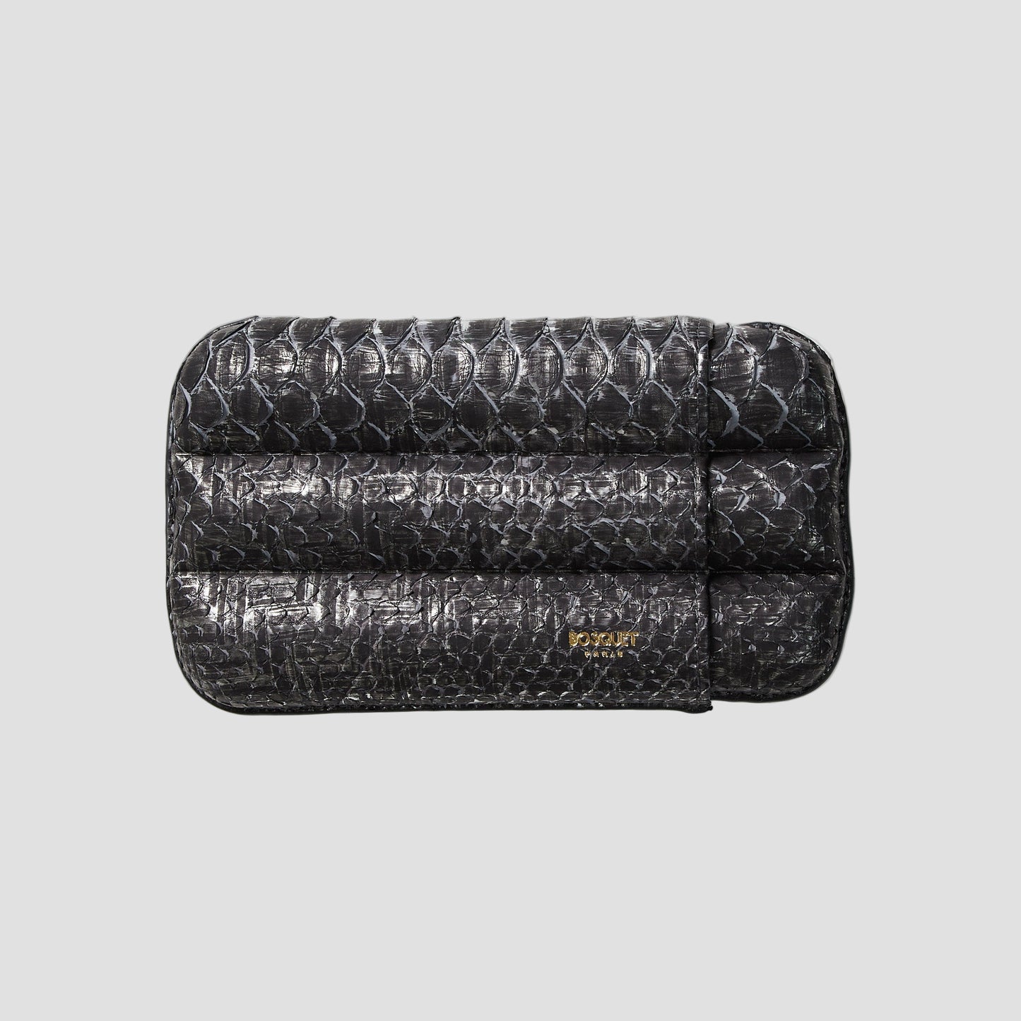genuine python Leather cigar Case for 3 cigars -black, elegant cigar case