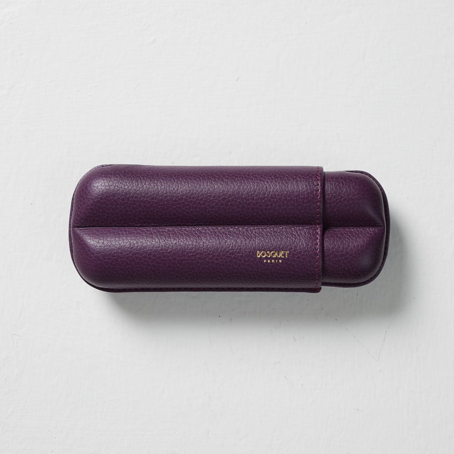 Grained Calf Leather cigar Case For 2 cigars - purple, genuine leather cigar case, elegant handcrafted cigar case