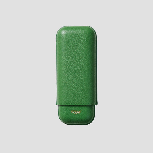 Grained Calf Leather cigar Case For 2 cigars - mint green, genuine leather cigar case, elegant handcrafted cigar case