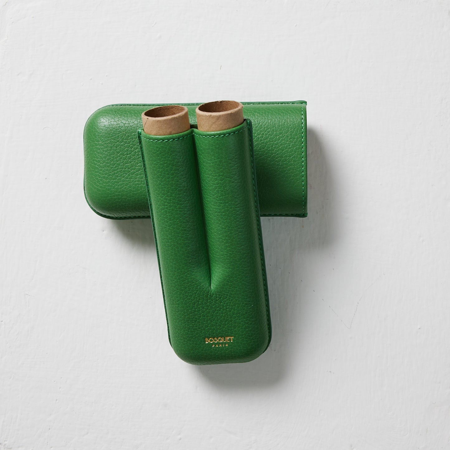 Grained Calf Leather cigar Case For 2 cigars - mint green, genuine leather cigar case, elegant handcrafted cigar case