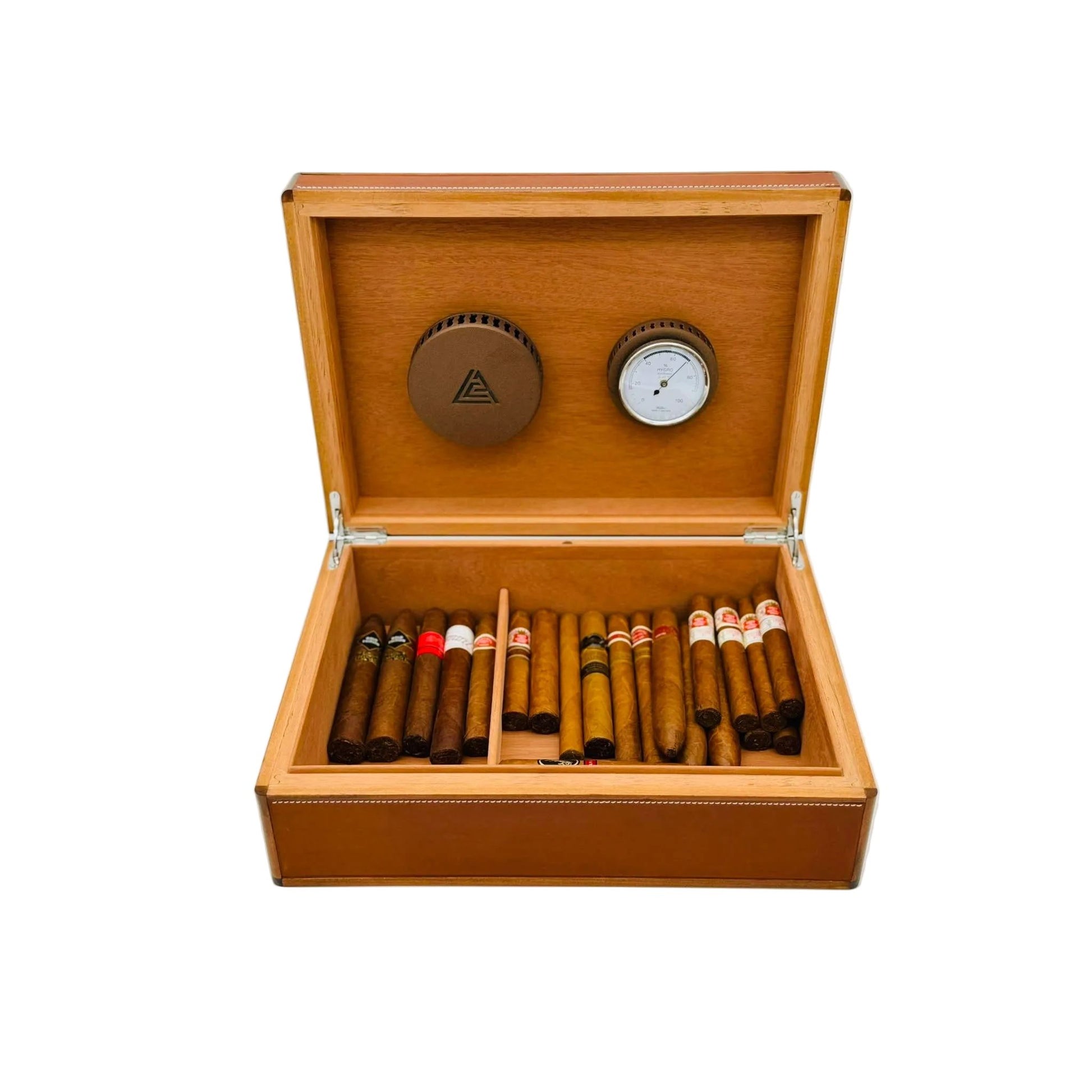 Desktop Humidor 75 cigars wood and Barenia leather - HERITAGE Collection