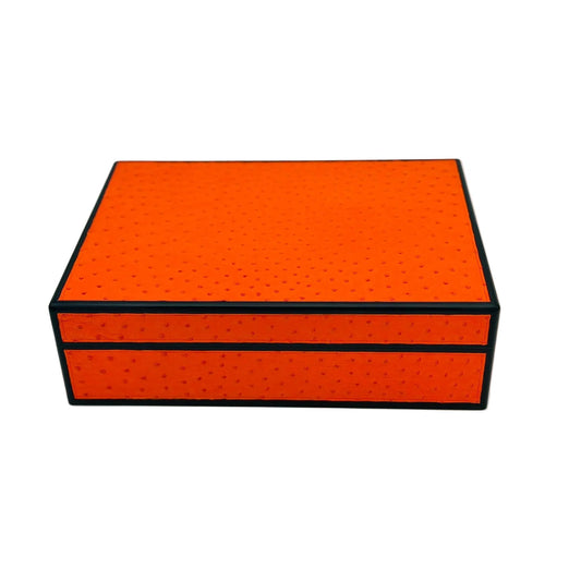 Desktop Humidor 75 cigars wood and Ostrich - STRUTHIO Collection