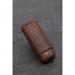 Ostrich Leg Leather Rectangular Cigar Case - Tobacco brown