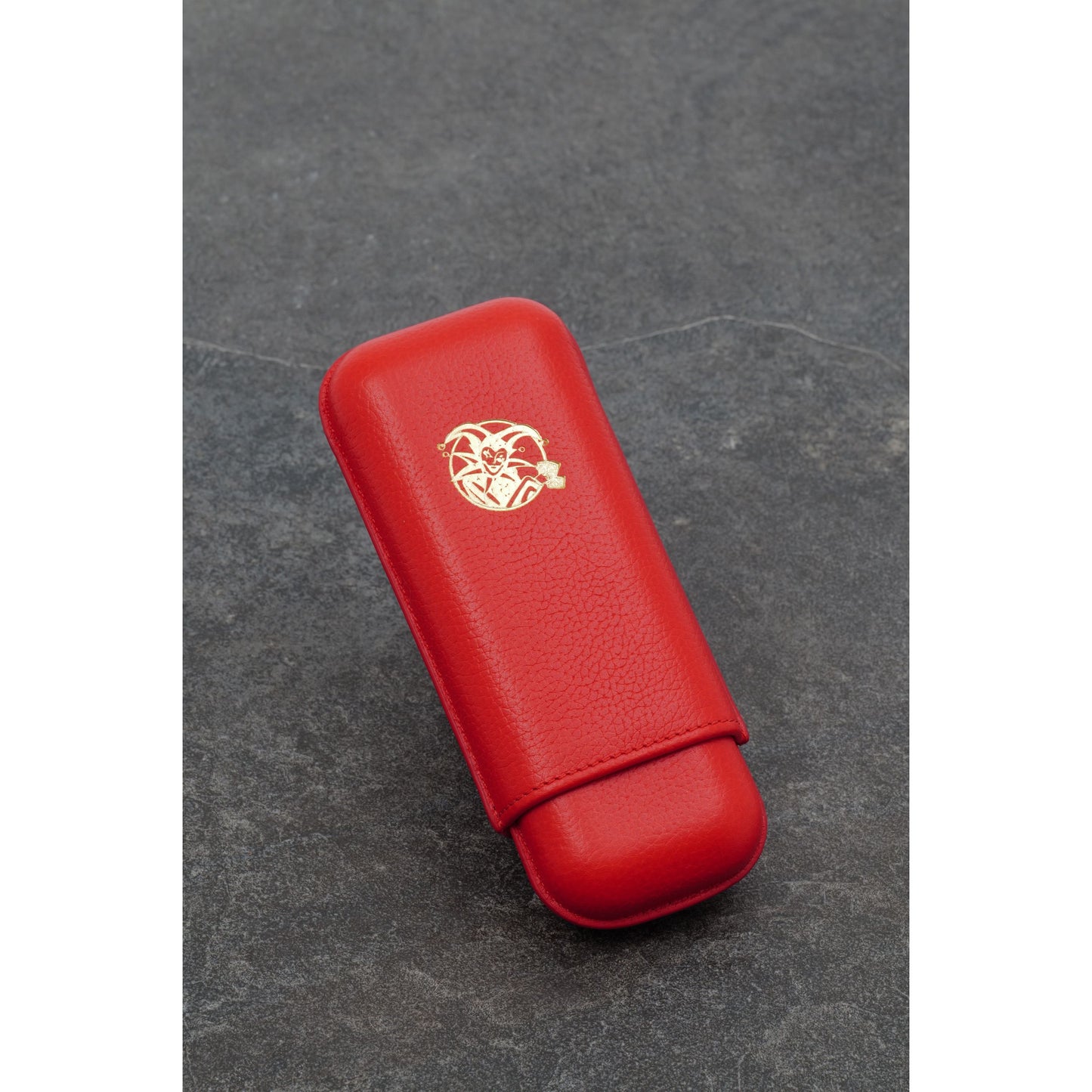 Grained Calf Leather Case For 2 - Red Joker Casino