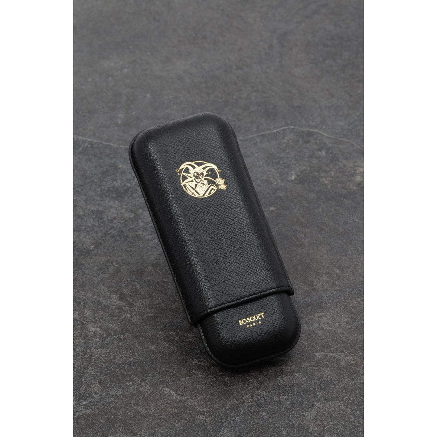 Grained Calf Leather Case For 2 - Black Joker Casino serie