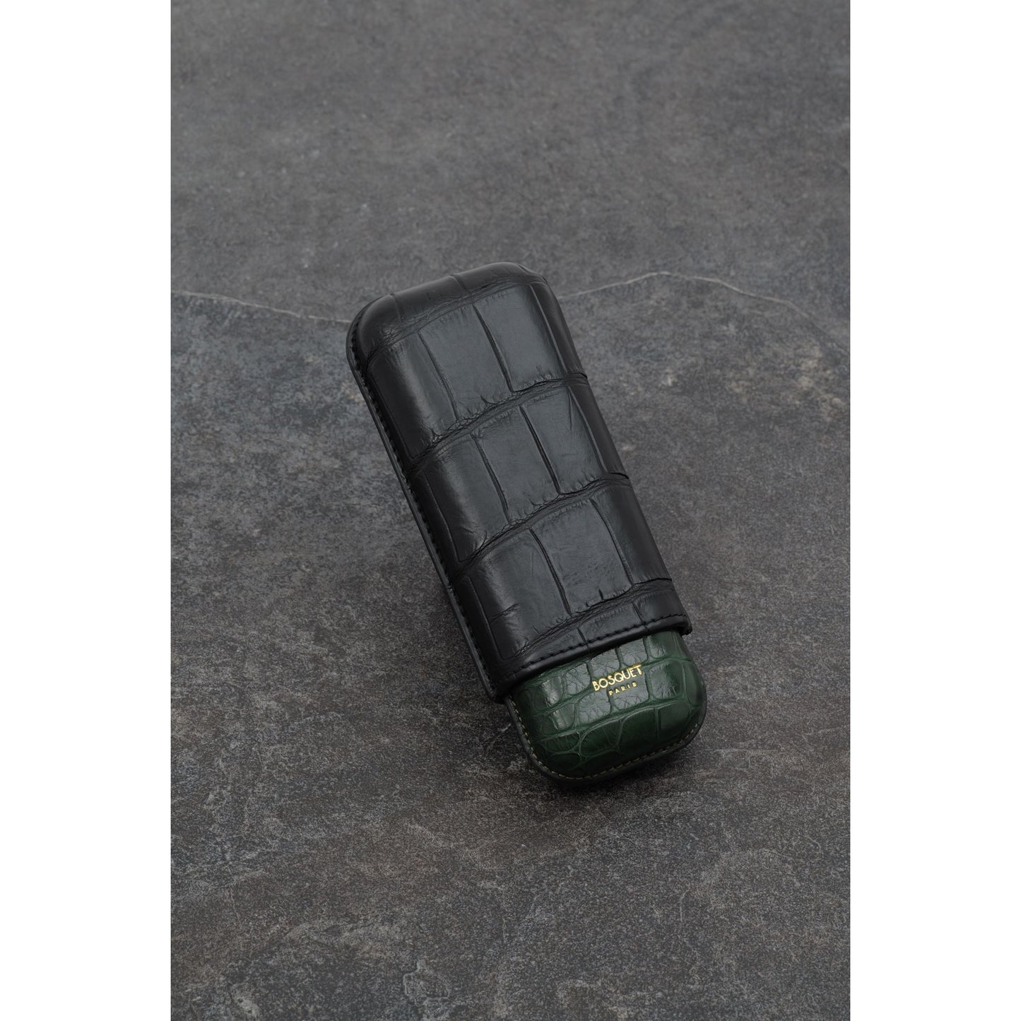 Genuine Crocodile Leather Case for 2 - Two tone Black Green