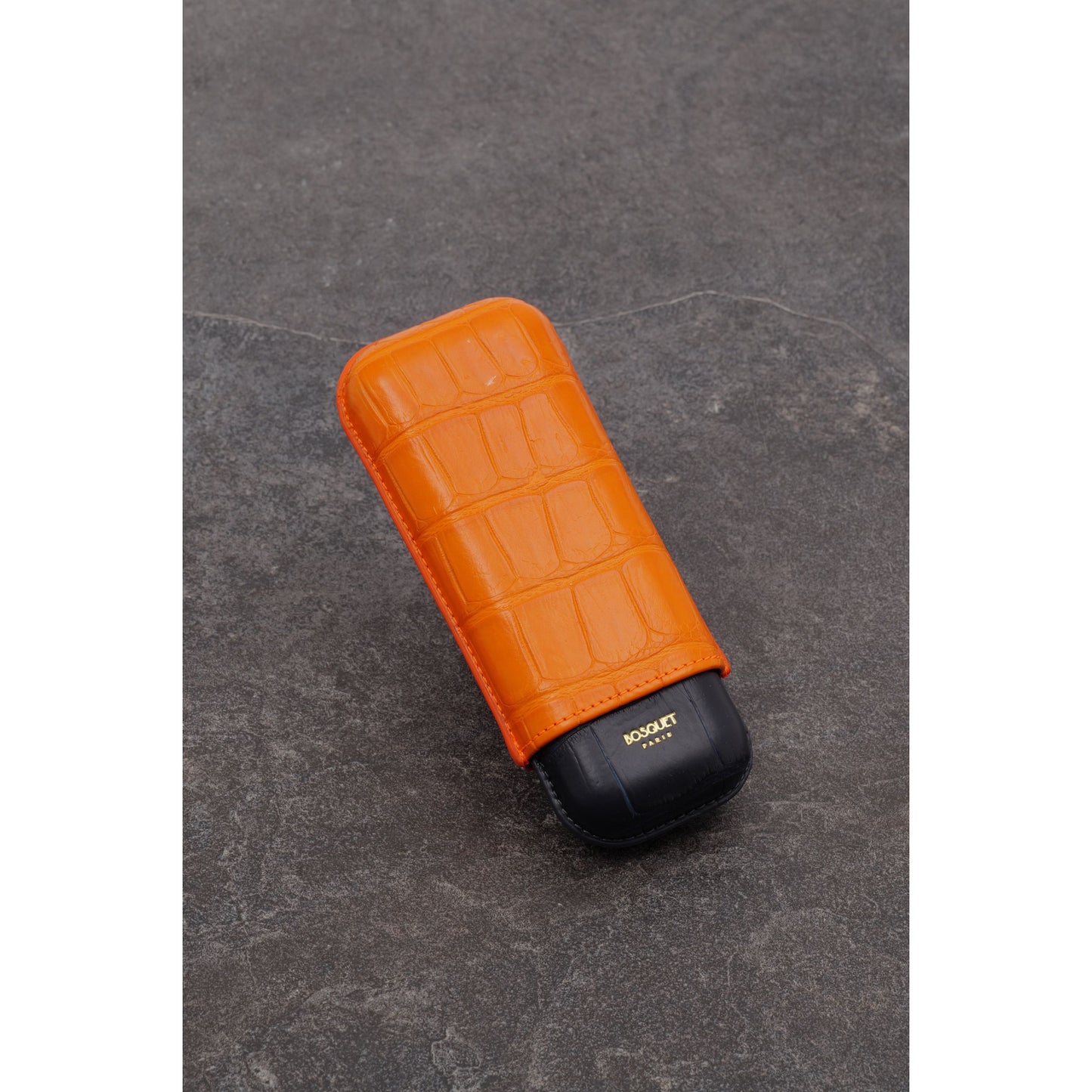 Genuine Crocodile Leather Case for 2 - Two tone Orange Black