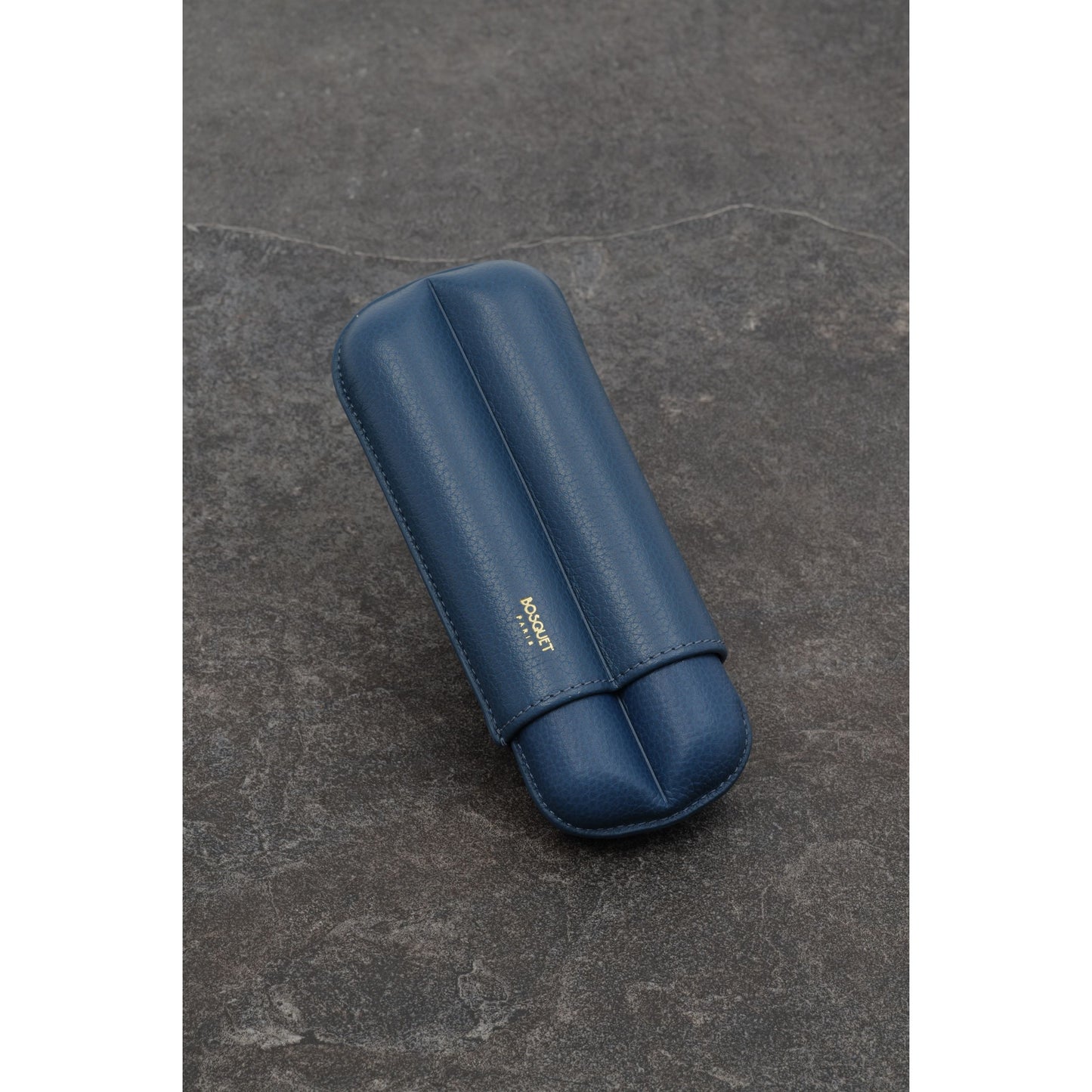 Grained Calf Leather Case For 2 -  Lavanda Blue