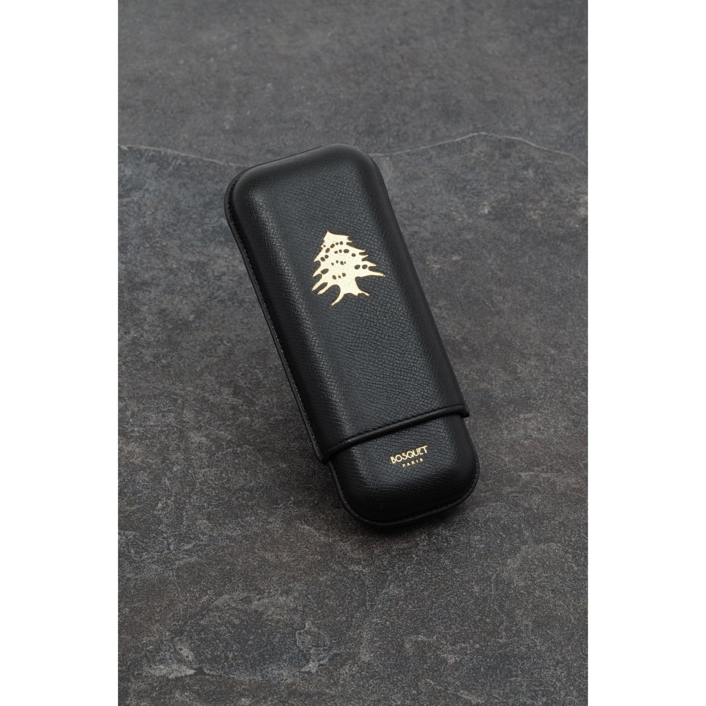 Grained Calf Leather Case For 2 - Flag Serie Lebanon cedar Black