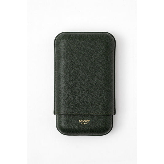 Grained Calf Leather Case For 3 - Forest Green