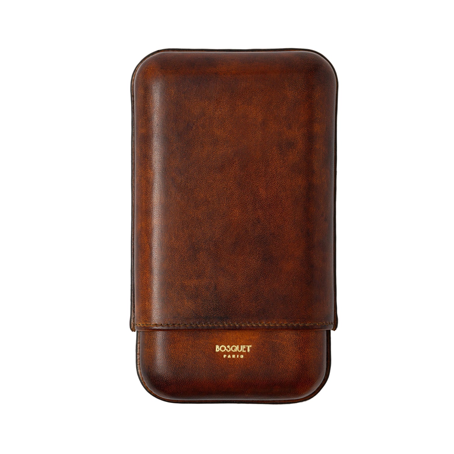 Calf Leather Case for 3 - Patina Hand finish Dark Brown