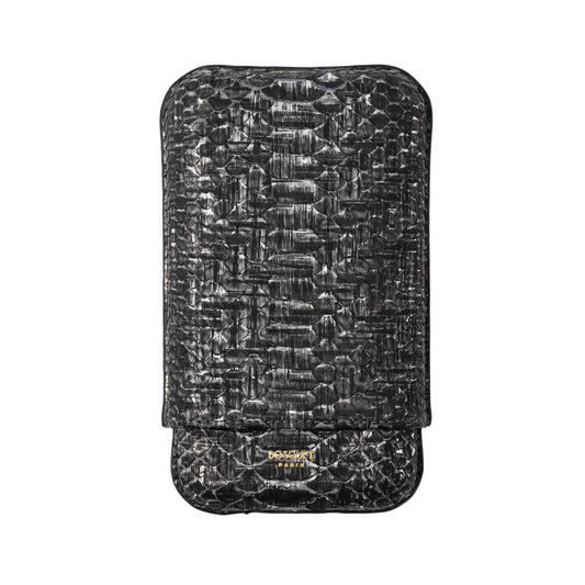 Python Leather Case for 3 - Black