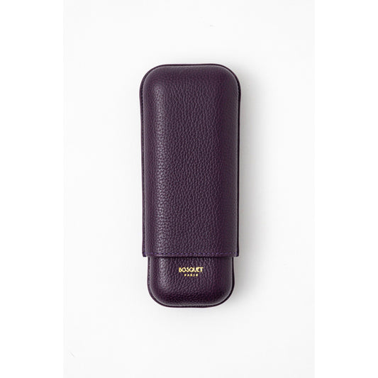 Grained Calf Leather Case For 2 - Purple