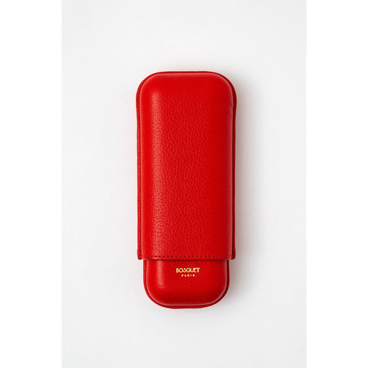 Grained Calf Leather Case For 2 - Red