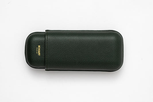 Grained Calf Leather Case For 2 -  Green Forest