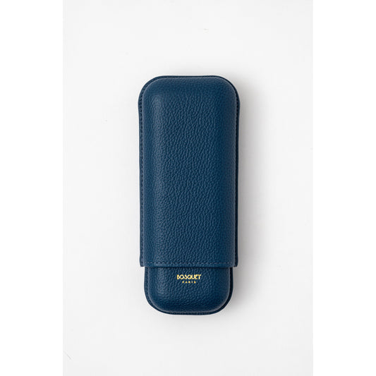 Grained Calf Leather Case For 2 -  Blue Lavande