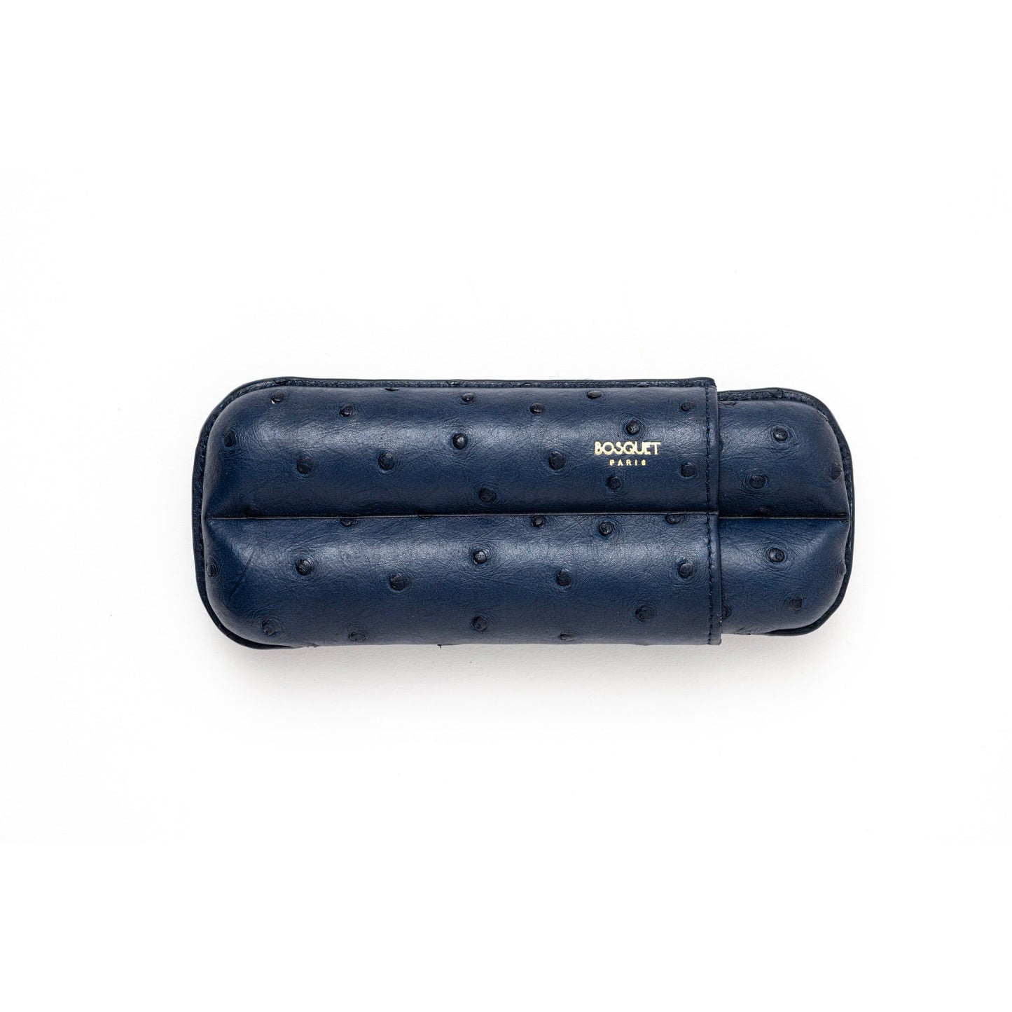 Ostrich Leather Case for 2cigars - Presidential Blue