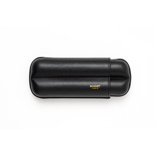 Grained Calf Leather Case For 2 - Black