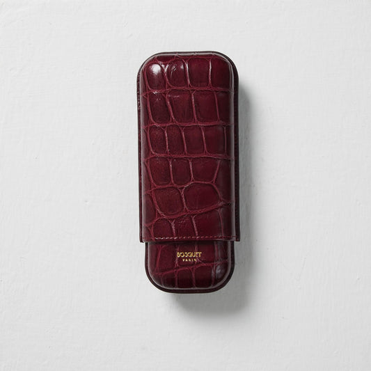 Genuine Crocodile Leather Case for 2 - Burgundy Red