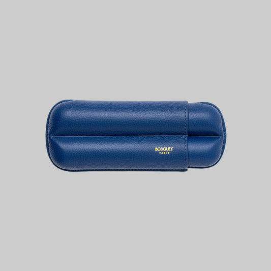 Grained Calf Leather Case For 2 - Blue Lapiz