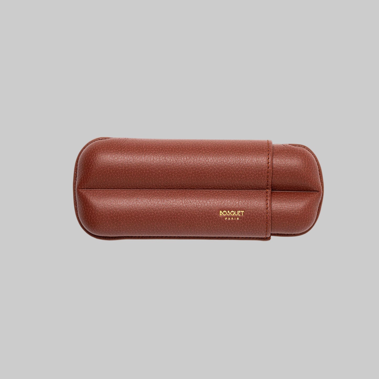 Grained Calf Leather Case For 2 - Brown York