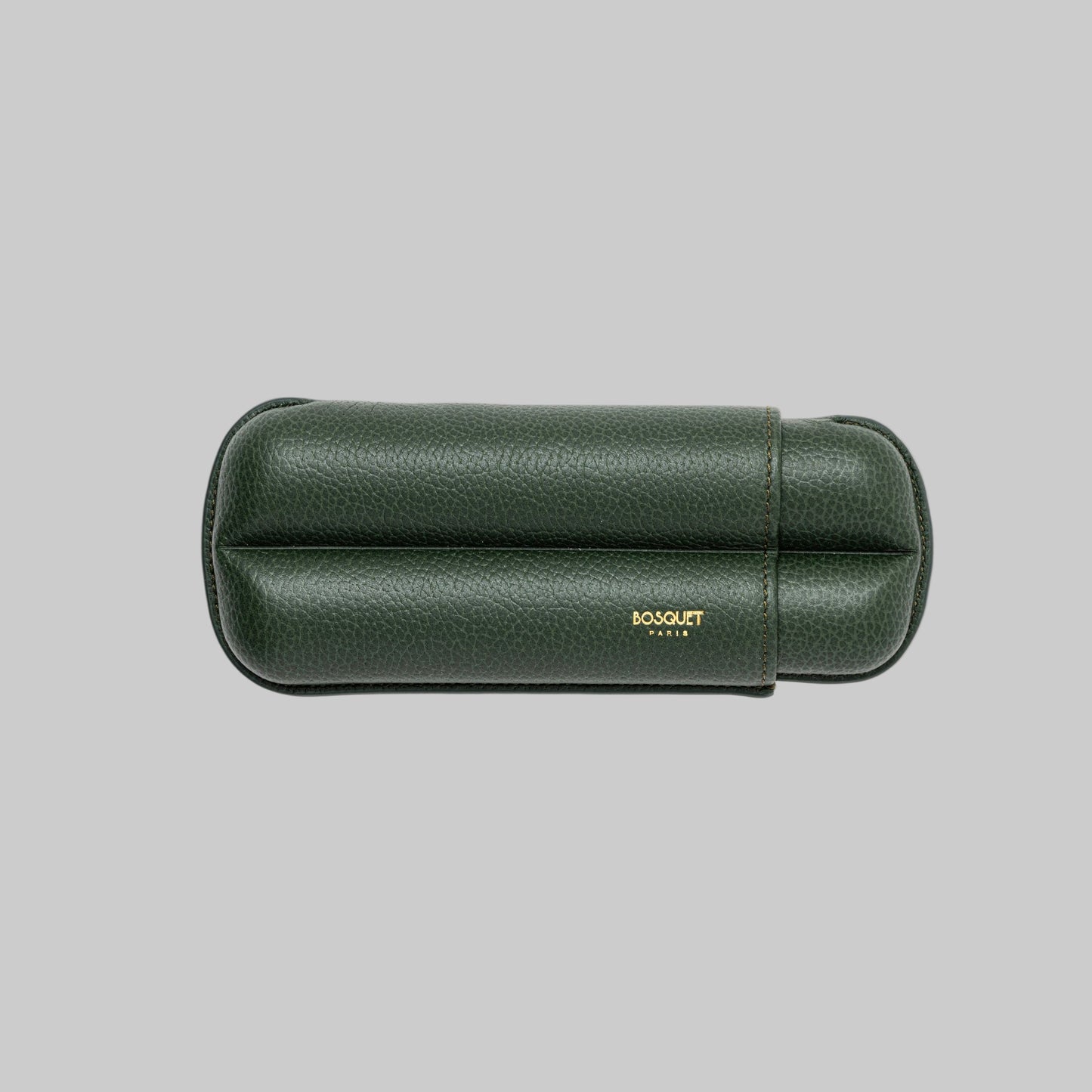 Grained Calf Leather Case For 2 -  Dark Green